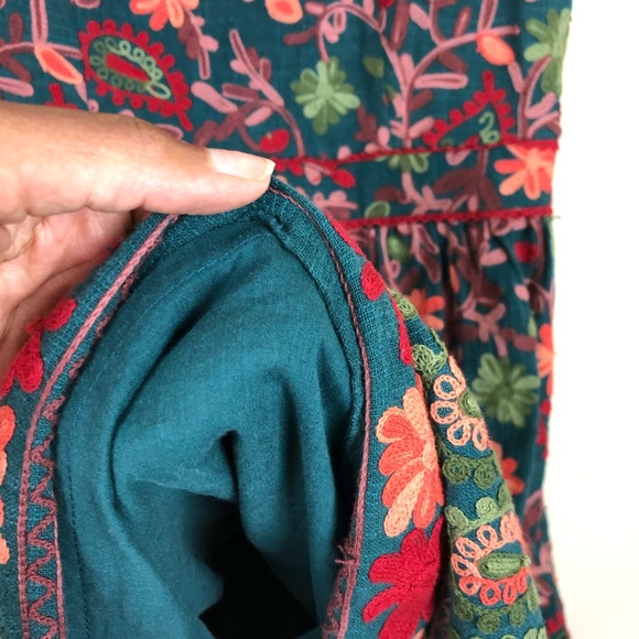 Anthropologie Garden Floral Embroidered Dress - Picture 6 of 8